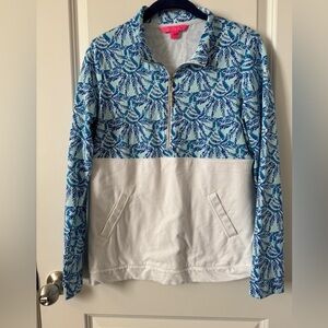 Lilly Pulitzer Size Small UPF 50+ Asher Popover Long Sleeve Whisper Blue